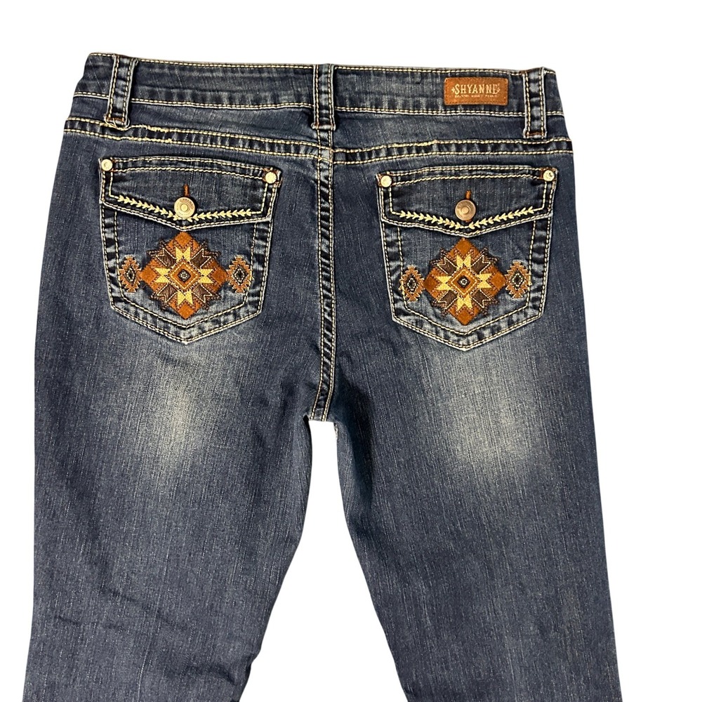 Shyanne Bootcut Jeans Womens 33 Mid Rise Aztec Flap Pocket Western Cowgirl 34x32